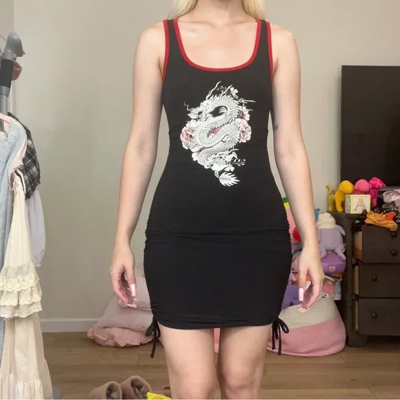 No Boundaries | Dresses | Chinese Dragon Black Bodycon Dress | Poshmark